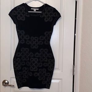 Diane Von Furstenberg black & silver dress size S